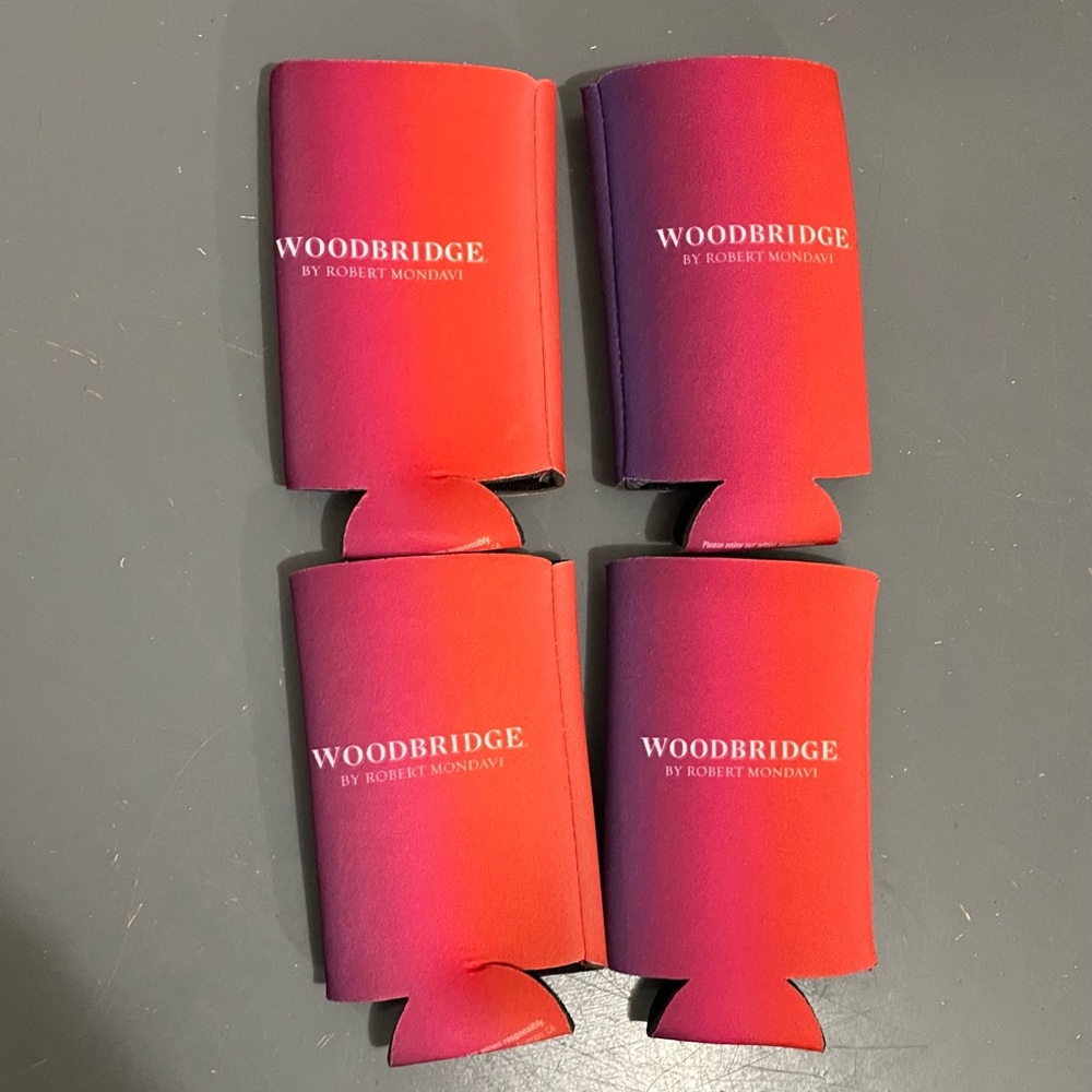4 Woodbridge by Robert Monday slim can coozies (Ombre)